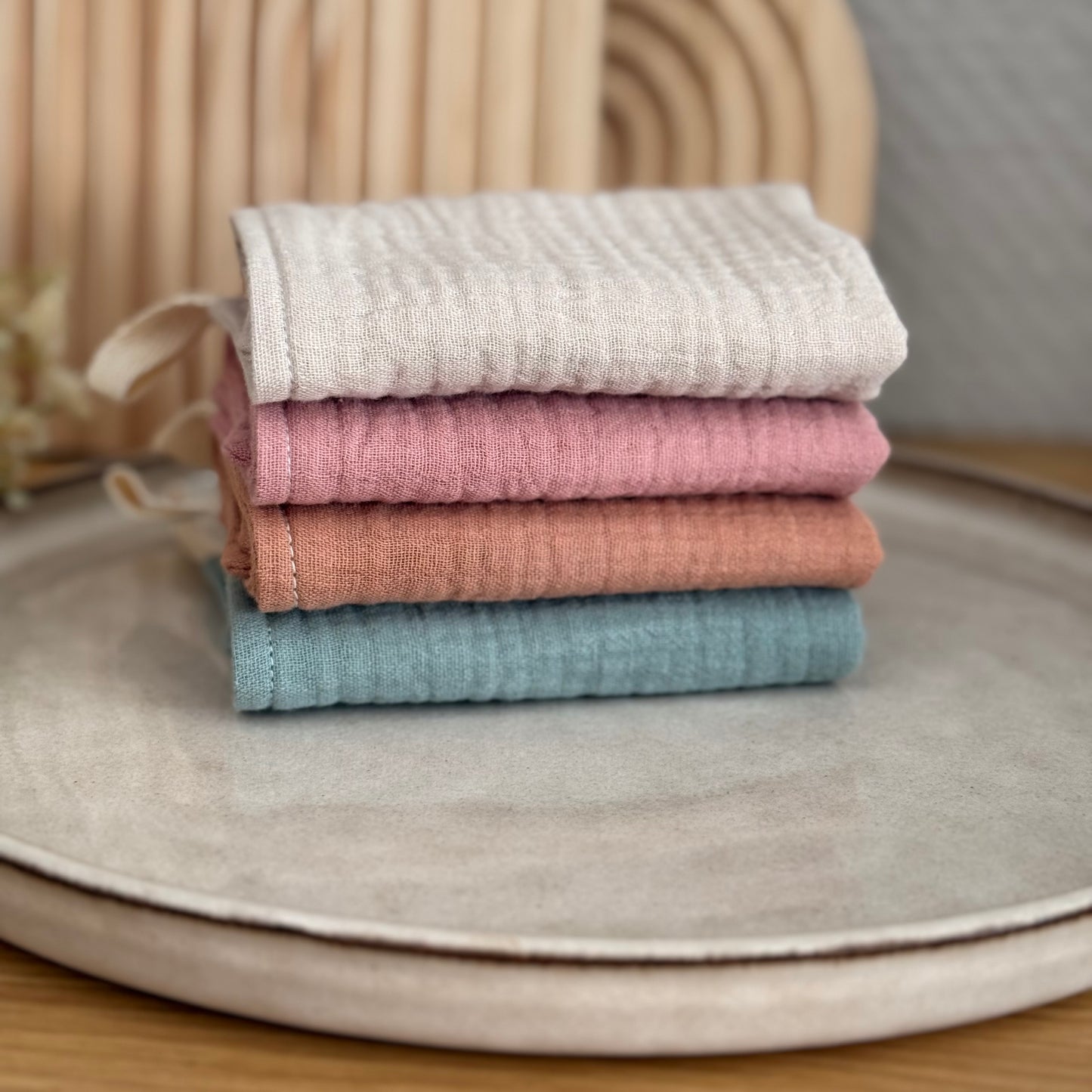 Musselin Waschlappen 4er Set