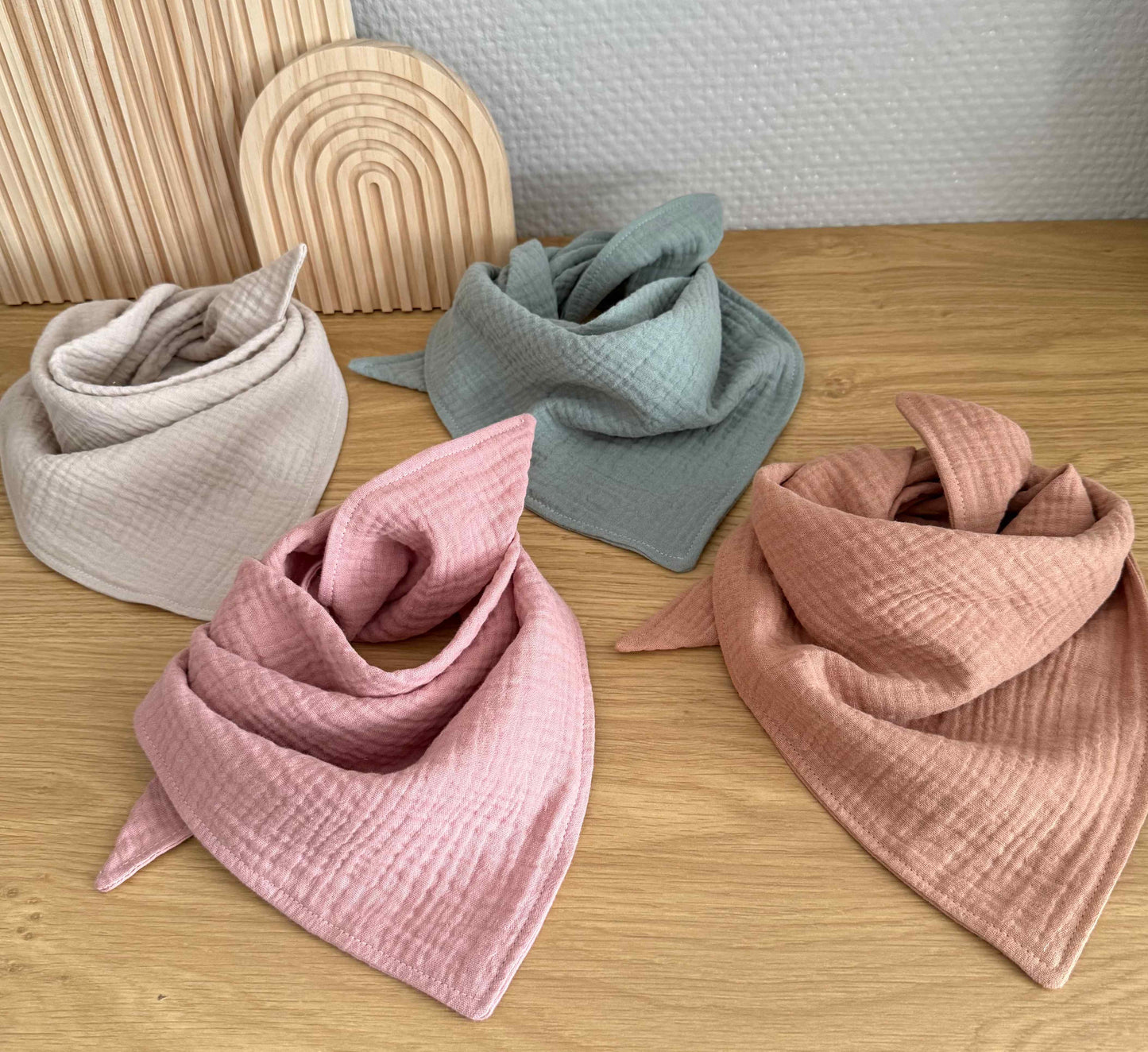 Dreieckstuch aus Musselin uni - verschiedene Farben