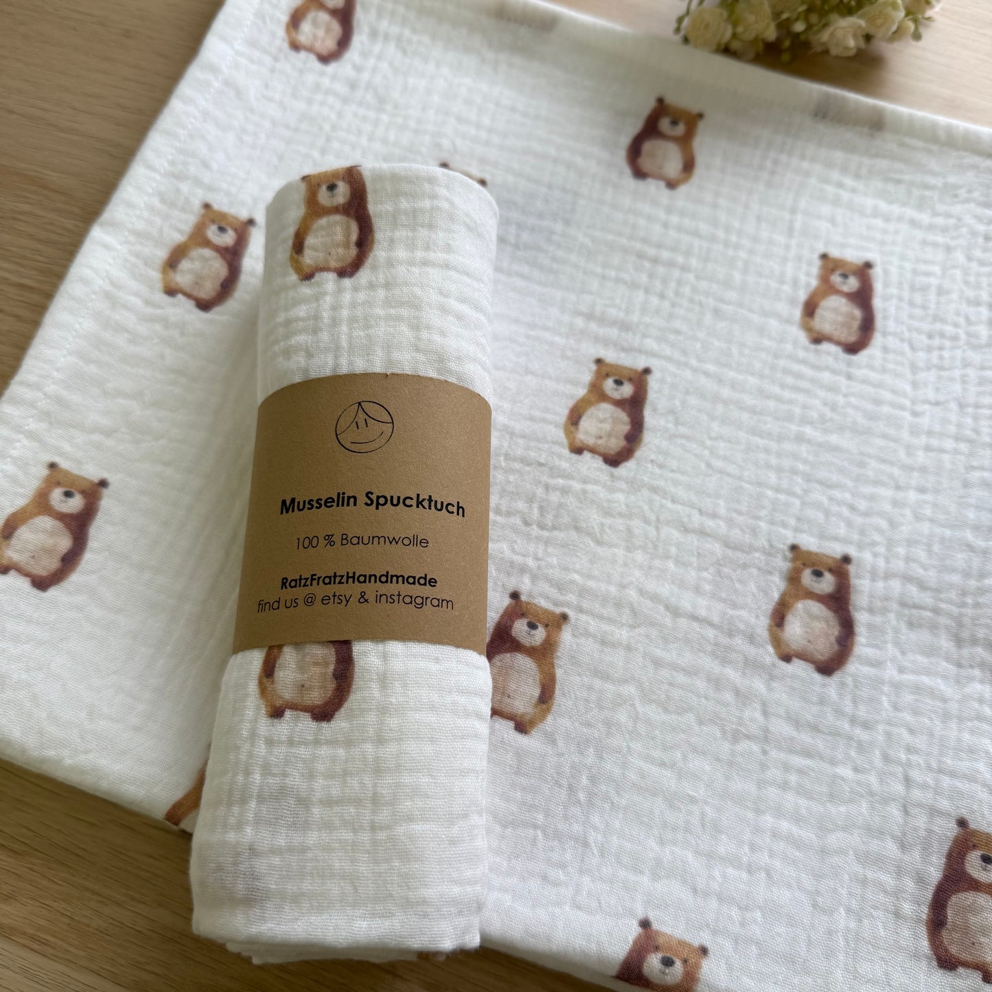 Musselin Spucktücher "Elefant und Teddy"