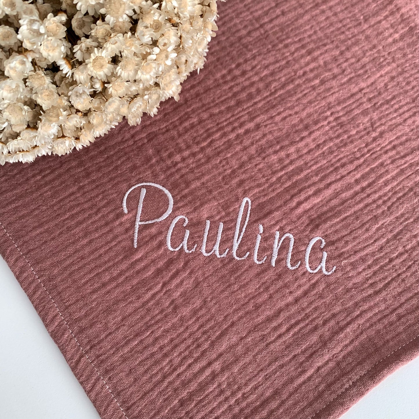 Musselintuch mit Namen - personalisiert