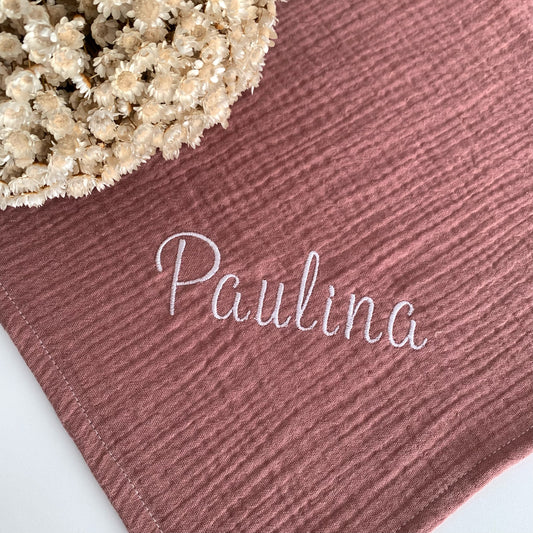 Musselintuch mit Namen - personalisiert