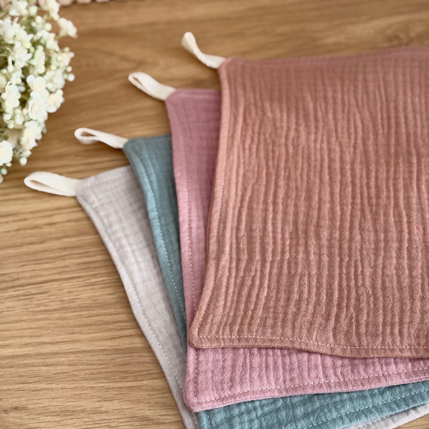 Musselin Waschlappen  4er Set