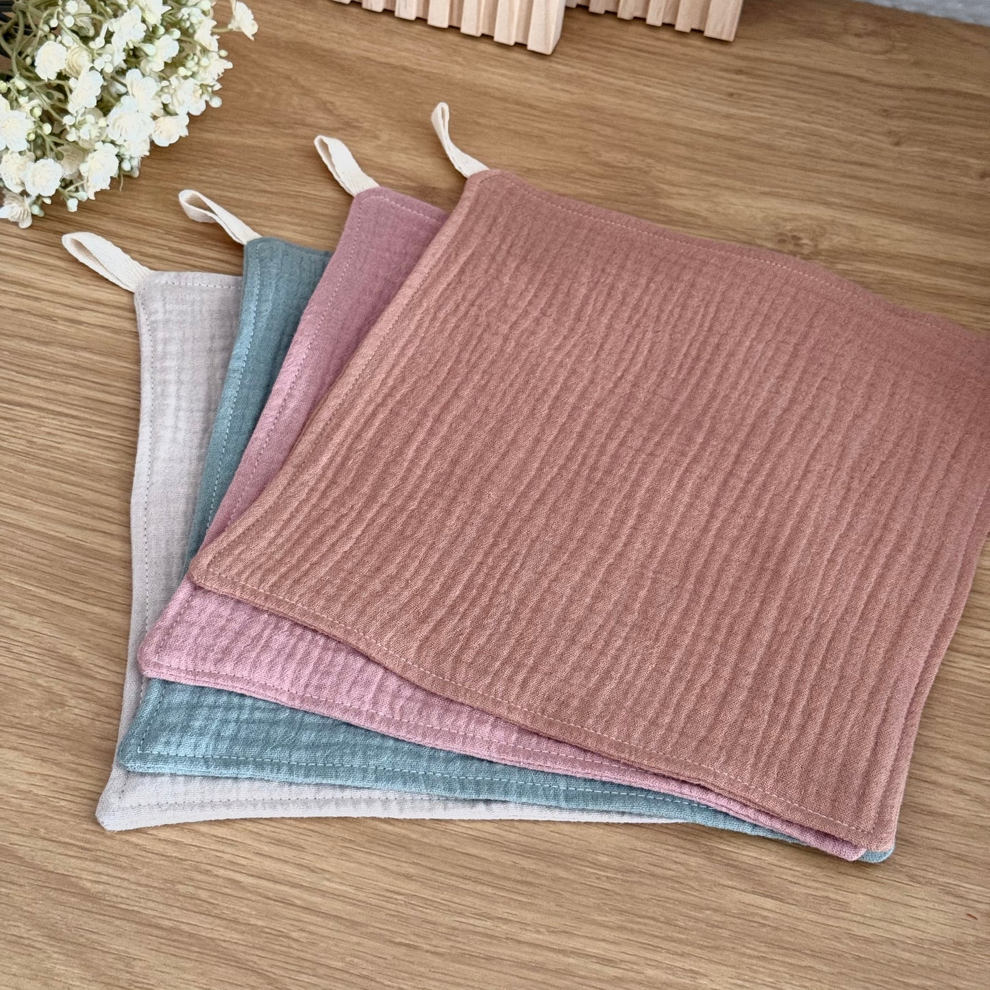 Musselin Waschlappen  4er Set