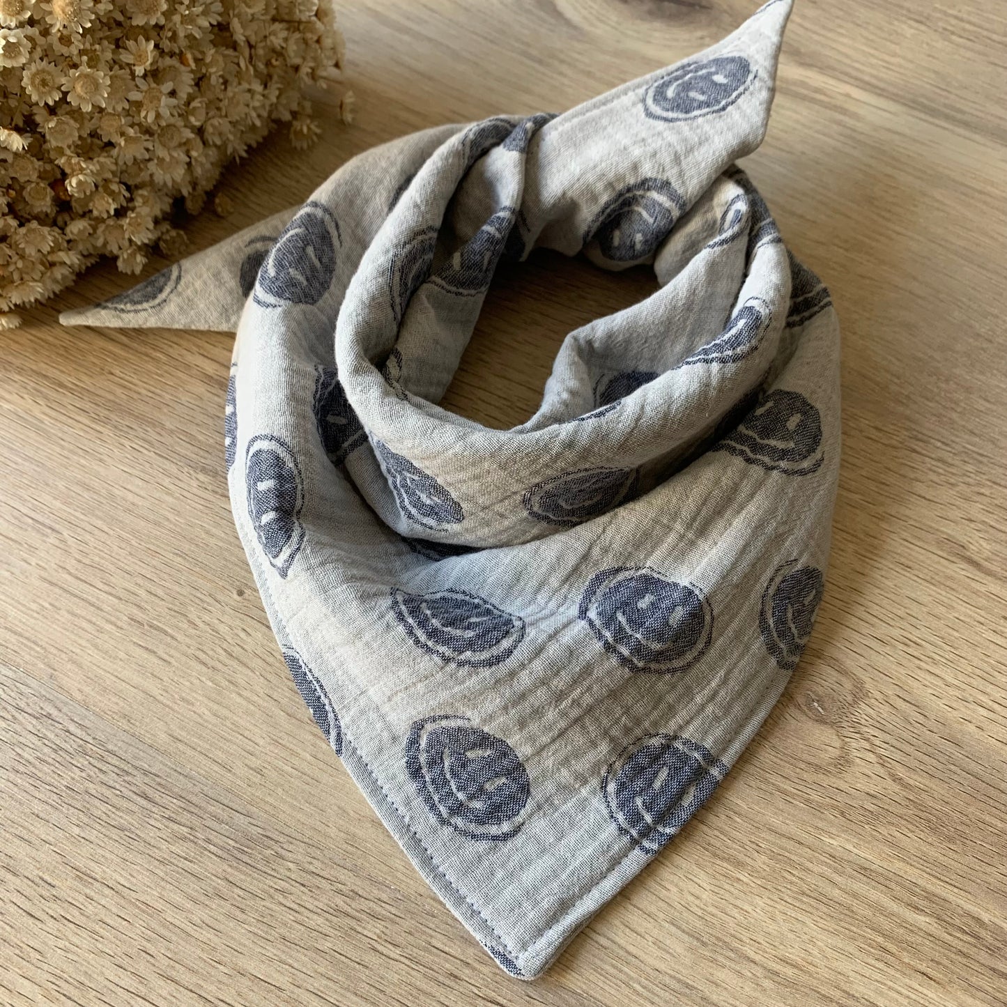 Dreieckstuch "Smileys navy/ecru"