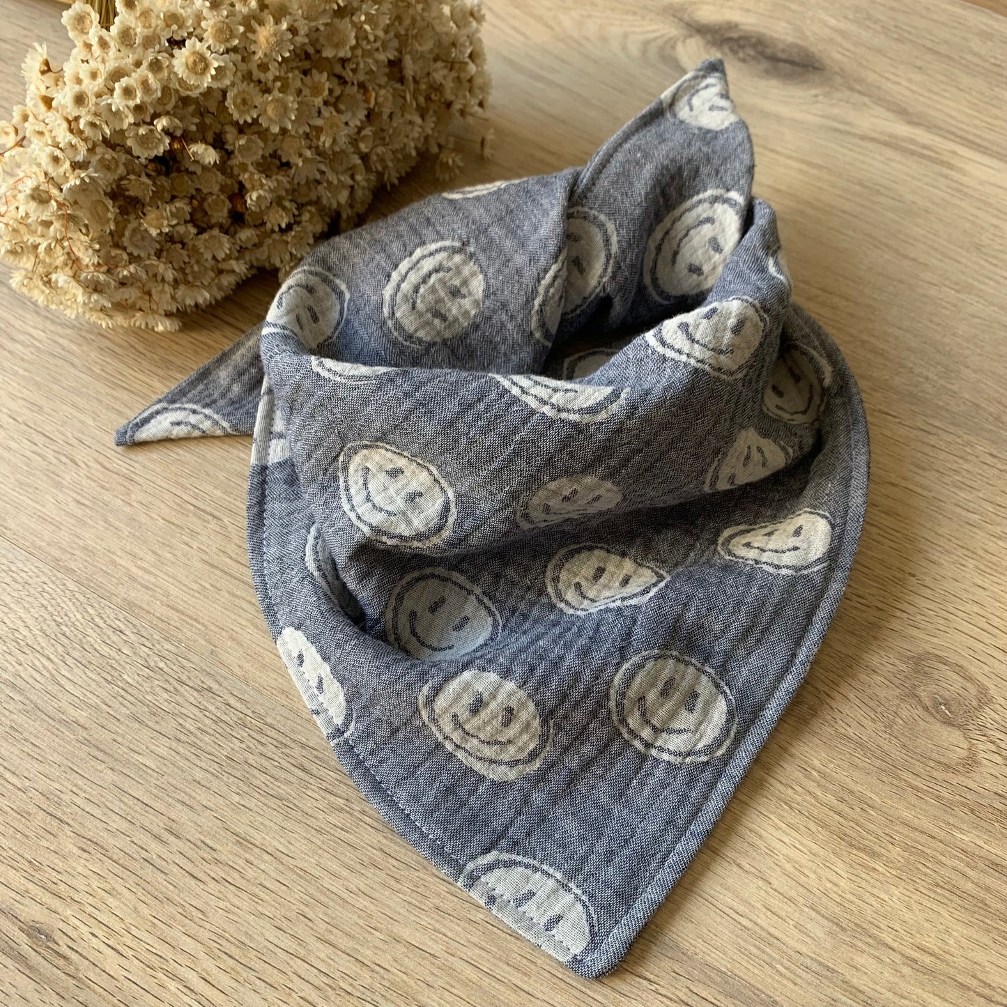 Dreieckstuch "Smileys navy/ecru"