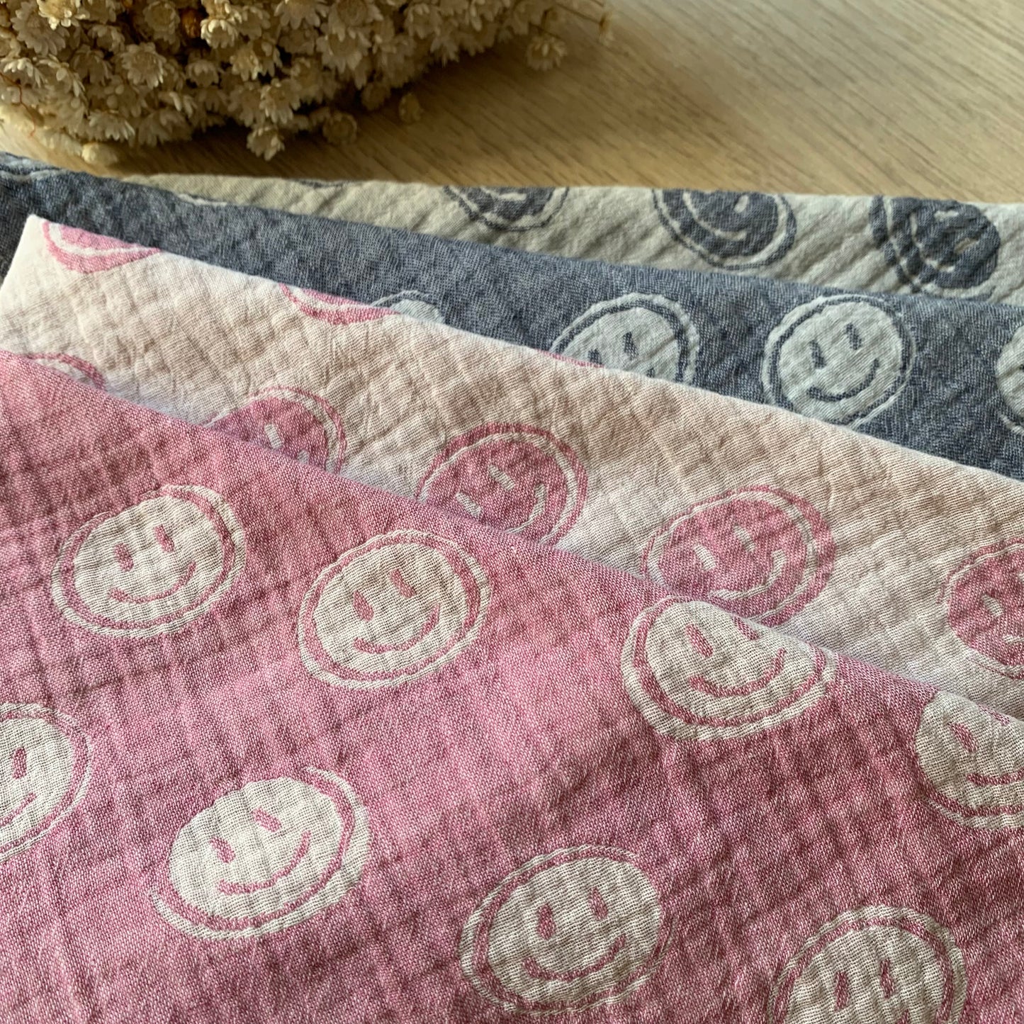 Dreieckstuch "Smileys navy/ecru"